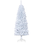 HOMCOM 5' Artificial Christmas Tree with Auto Open - White-Artificial Christmas tree in a realistic tree style 