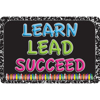 Ashley Productions The Original Fun Mat Welcome Mat - 15.5" x 23.5" - Learn - Lead - Succeed - Crayon Composition-Measurement & Design: The Learn, Lead, Succeed, Crayon Composition Mat measures 15.5" x 23.5".