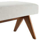 Modway Lyra 63" Fabric Upholstered Bench - Ivory-8