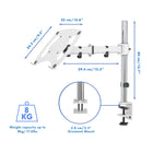 ShoppingAll Fully Adjustable Laptop Mount - White-Adjustable arms can tilt from -35 degrees -90 degrees , swivel 180 degrees , and rotate 360 degrees , and height can be adjusted along the center pole (15.7”)