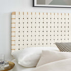 Modway - Sparta Weave Tête de lit complète murale en cuir végétalien - Beige naturel-Tressage de panier en cuir végane