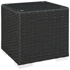 Modway Sojourn Outdoor Patio Side Table - Chocolate-Synthetic Rattan Weave