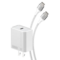 Scosche PowerVolt 20W Power Delivery USB-C Fast Charger & 6' USB-C Braided Cable - White-20W USB-C Power Delivery charger offers fast charging