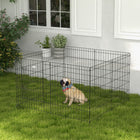 PawHut 30" Foldable Backyard Metal Pet Playpen-Exercise pen provides enclosed area for your dogs, rabbits or other pets