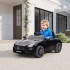 Qaba 12V Mercedes-Benz Licensed Kids Electric RC Car - Black-Slow start mechanism for safe acceleration for young drivers 