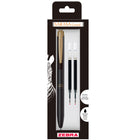 Zebra Sarasa Grand  Retractable Gel Ink Pens with 2 Reffils - 0.5 mm Tip - Sepia Black Barrel - Black Ink-Rapid Dry Ink – No smears. No smudges