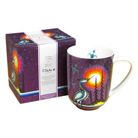 Oscardo Crane by James Jacko Porcelain Mug - 485ml-Indigenous Art Design - Crane by James Jacko, Odawa-Pottawatomi artist, First Nations artwork celebrating cultural heritage and tradition