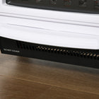 HOMCOM 750/1500W Electric Fireplace Heater - White-Material: ABS Main Frame, Tempered Glass, ABS Top, ABS Door, ABS Feet  