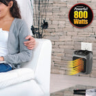 Handy Heater Space Heater Turbo 800 Wall Outlet - Silver-Turns cold air into soothing heat, with advanced ceramic technology that keeps moisture in the air and helps prevent dry, itchy, irritated skin