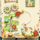 Qaba Wooden Baby Walker with Speed Control - Green-Quiet, non-slip rubber wheels protect your floors from any scratches 