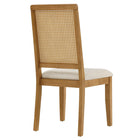Modway - Arlo Faux rotin et bois Fauteuils d’accompagnement à manger Ensemble de 2 - Tissage naturel naturel en bruyère beige clair-8