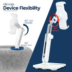 ShoppingAll 2-in-1 Tablet Holder with Detachable Plush Cushion for 4.7"-13" Phone/Tablet - Grey-Flexible Angle Adjustment - Features a 360° rotating clip and a 180° foldable dual-arm, allowing you to extend and adjust your device freely for the perfect viewing angle. Keep your neck relaxed and posture aligned while enjoying hands-free convenience.
