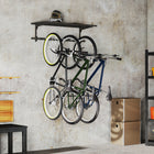Soozier 46" Bike Storage Rack for 5 Bikes-Includes a overhead shelf for storing helmets, gloves, and repair kits
