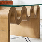 Modway Ondine Glass Top Coffee Table - Natural-Leveling Non-Marking Feet