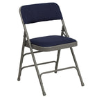 Flash Furniture – Chaise pliante en métal, série Hercules, triple entretoises incurvées et quatre charnières, marine, 4/paquet-Chaises pliantes en métal bleu marine et gris avec sièges rembourrés