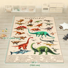 Qaba - Tapis d'éveil éducatif en polyester à motif dinosaures - 200 x 150 cm - Kaki-Fabriqué en tissu 100 % polyester pour une sensation douce, chaude et semblable à un tapis 
