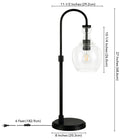Hudson&Canal - Lampe de table arquée Verona de 68 cm de haut avec abat-jour en verre - Bronze noirci/grainé-Comprend un cordon de 6 pieds avec interrupteur à bascule