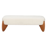 Zuo Charm Bench - Ivory-Armrest support