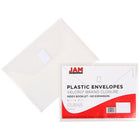 JAM Paper Plastic Envelopes with VELCRO Brand Closure, Index Booklet, 5.5 x 7.5, Clear Poly, 24 Pack (920V0clg)-Opening: booklet