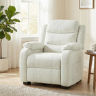 HOMCOM Power Massage Recliner with Quiet Motor - Beige-Recline control remote includes two memory buttons and a USB charging for convenience
