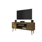 Manhattan Comfort Bradley 62.99" Mid-Century Modern TV Stand - Rustic Brown-Mid-Century Modern Free Standing TV Stand for Living Room and Bedroom use