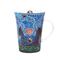 Oscardo Breath of Life by Leah Dorion Porcelain Mug - 295ml-Indigenous Art Design - Breath of Life by Leah Dorion, Métis artist, artwork celebrating cultural heritage and tradition