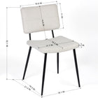 Homy Casa Modern Upholstered Dining Chair - Ivory Beige Fabric  with Black Metal Legs - 4 Pack-Compact Dimensions: Overall height of 32.1 inches, ideal for various dining table heights.