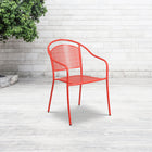 Flash Furniture Chaise de patio couleur corail en acier pour intérieur et extérieur avec dossier rond, lot de 5-Quantité de pile: 8