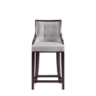Manhattan Comfort - Tabouret de comptoir Fifth Avenue 19" traditionnel rembourré en similicuir - gris clair - lot de 3-Comprend une base de repose-pieds