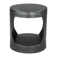 Zuo Nuuk Side Table - Black-Powder Coated Iron round shape tabletop