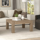 Hudson&Canal - Table basse carrée Langston de 86 cm de largeur, , en chêne gris vieilli-Nettoyer avec un chiffon doux et sec, sans produits chimiques agressifs ni produits de nettoyage abrasifs