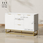HOMCOM 47.2" L Sideboard Buffet Cabinet with Storage - White-Anti-tipping device and an extra foot enhance safety against accidental tipping