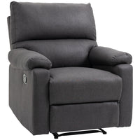 HOMCOM Manual Reclining Sofa with Footrest for Living Room - Dark Grey-Modern design matches your living room, bedroom or office   