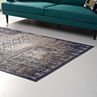 Modway Kalene Distressed Vintage Turkish Area Rug - 5 ft W x 8 ft L - Blue Rust/Cream- Polypropylene / Chenille Yarn