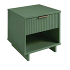 Manhattan Comfort Granville 18.11" Modern 1-Drawer Nightstand 2-Piece Set - Sage Green-Perfect for Bedside Storage, Lamps or Display Items