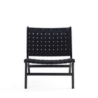 Manhattan Comfort Maintenon 25.79" Industry Chic Faux Leather Upholstered Accent Chair - Black - 2 Pack-The Weaved Faux Leather Accent Chair Invites For a Comfort Chill and Brings Style and Statement to your Living Space