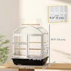 PawHut 30" H Steel Open Top Bird Cage with Removable Tray and Food Container - Dark Grey-Lock design keeps birds secure and prevents escapes 