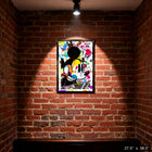 Frameworth Mickey Mouse Paint-Splatter PhotoGlass - Framed Print - 27.5" W x 38.5" H-Finished size measures approximately 27.5 inches by 38.5 inches and arrives ready to hang with all hardware included