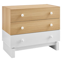 Modway Nolia 3-Drawer Color Block Dresser - Oak White-3-Drawer Dresser with Color Block Design