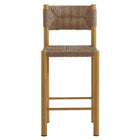 Modway Parkland Outdoor Patio Rattan and Aluminum Counter Stools - Natural - Set of 2-9