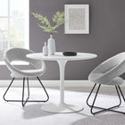 Modway Pursuit 40" Dining Table - White-Chip-Resistant Metal Pedestal Base