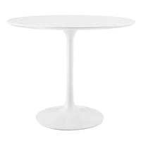 Modway Lippa 36" Round Wood Dining Table - White-Modern Dining Table
