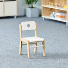 Beleduc Furniture - chaise de classe en bois Illiana - petite - blanc et bois naturel - ensemble de 2-Châssis en contreplaqué durable et construction en ABS conçue pour résister à l'usure quotidienne