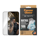 PanzerGlass Matrix Screen Protector w/D30 for iPhone 15 Pro - Clear-Ultra-wide fit screen protector covers the entire front surface of your device to provide a complete and clear view of your screen