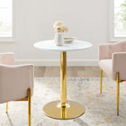 Modway Verne 28" Dining Table - Gold White-MDF Tabletop