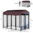 PawHut Outdoor Dog Kennel - 8' x 4' x 6' - Red-Lockable design to ensure dog secure and the large door for easy access 