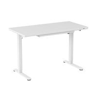 ShoppingAll - Bureau debout électrique réglable en hauteur avec tiroir en verre - Blanc-Bureau En Verre Élégant: Sublimez votre bureau à domicile avec ce bureau debout. La surface en verre est à la fois durable et élégante pour n’importe quel espace de travail. Écrivez ou dessinez sur le plateau en verre avec des marqueurs effaçables à sec, puis essuyez simplement pour recommencer.