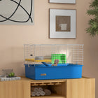 PawHut 28" L Small Pet Cage - Blue-Large front door for easy access, cleaning and maintenance 