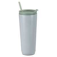 General Supply Goods + Co 700 ml Stainless Steel Tumbler with Straw - Sage-Double wall stainless steel construction for temperature retention