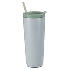 General Supply Goods + Co - Gobelet en acier inoxydable avec paille de 700 ml – Sauge-Construction en acier inoxydable à double paroi pour conserver la température